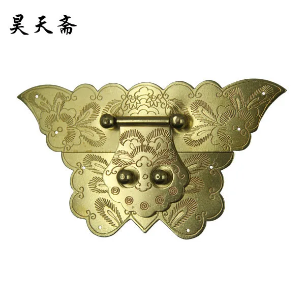 [Haotian vegetarian] antique copper box butterfly face page / box button HTN-047