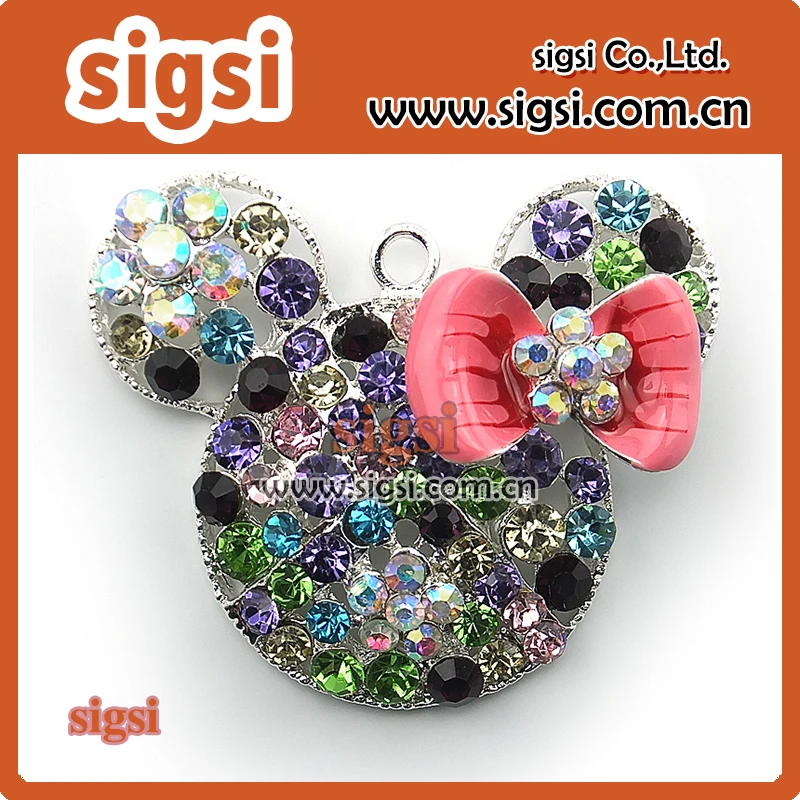 lovely multiple color crystal rhinestone pendant for girl