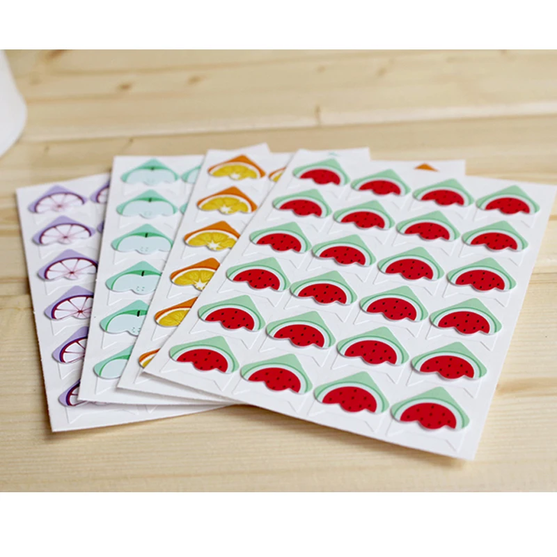 96pcs(4sheets)lot DIY Fruit Cartoon Corner Cute Paper Stickers For Photo Albums Excellent Handwork Frame Decoration Scrapbooking