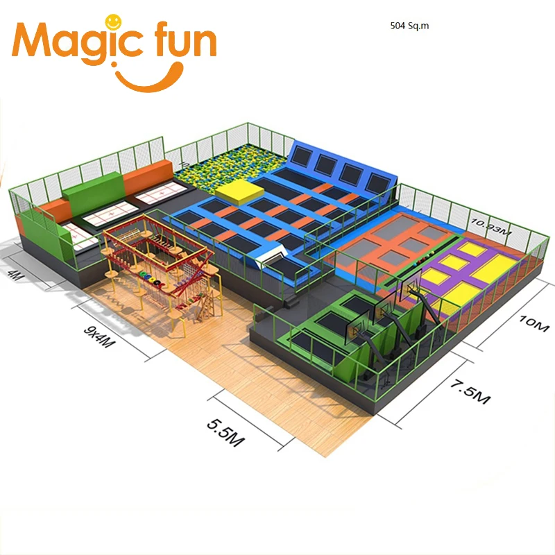 indoor playground children  large kids trampoline bungee park