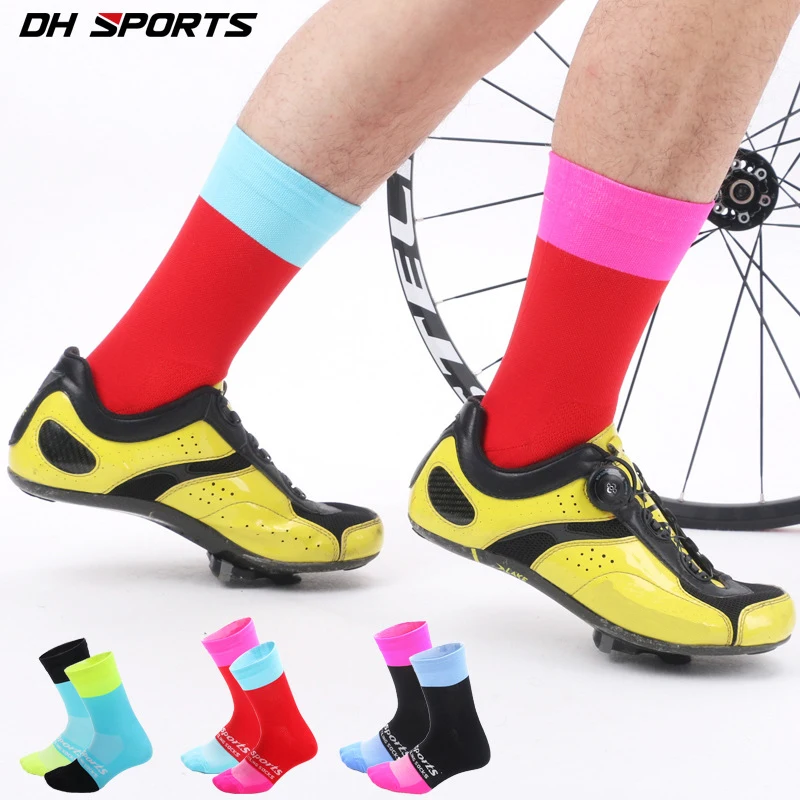 DH SPORTS New Cycling Socks Men Women Professional Breathable Bike Sock Personality Bicycle Racing Running Compression Sock