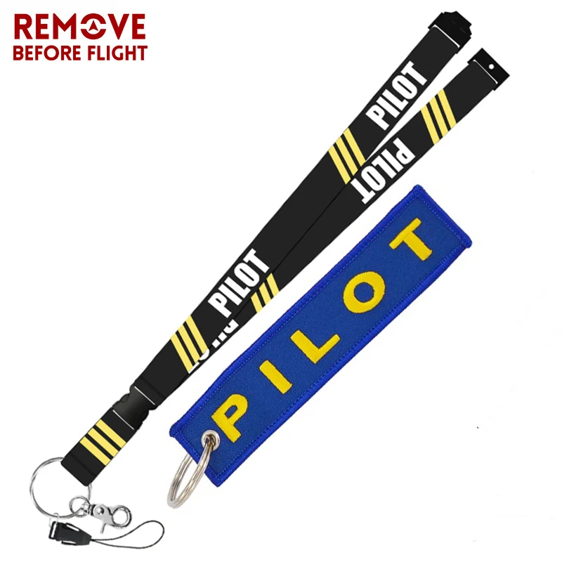 Remove Before Flight  Aviation Gifts Lanyard Keychain Turbo Keychain Crew Neck Strap Pilot Lanyard Keychain Anti Static Keychain