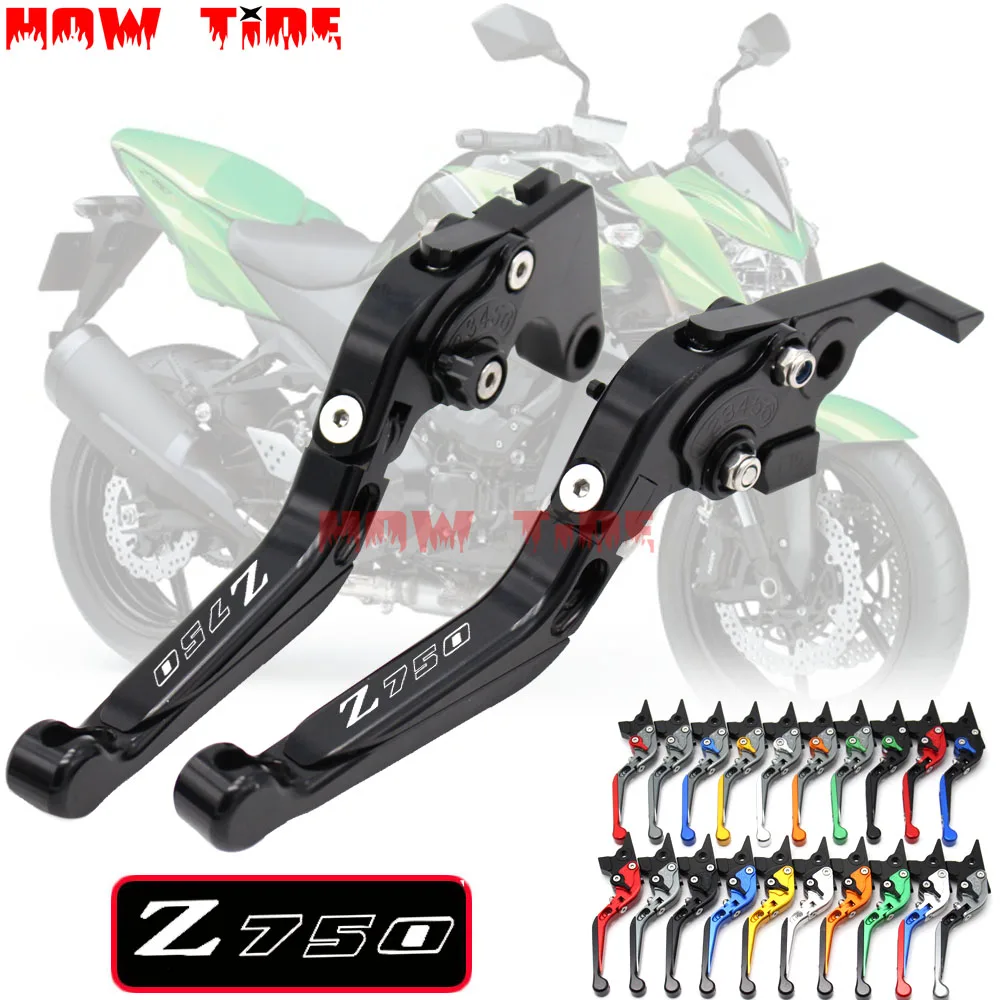 Laser Logo For Kawasaki Z750 Z 750 (not Z750S model) 2004 2005 2006 CNC Orange Folding&Extending Motorcycle Brake Clutch Lever