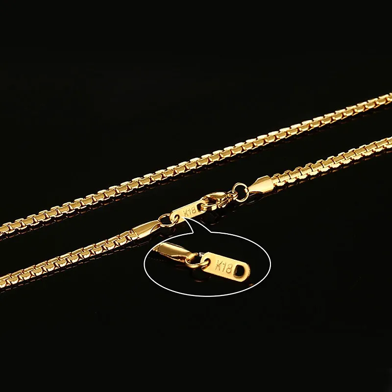 Vnox 24inch Long Chain Necklace With Stamp Snake Necklace Stainless Steel Gold Color