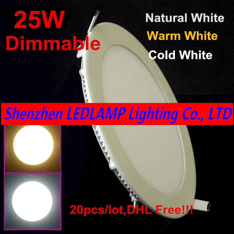 

25W Dimmable LED Ceiling Downlight Natural white/Warm White/Cold White AC110-220V led panel light with driver 2 Years Warranty