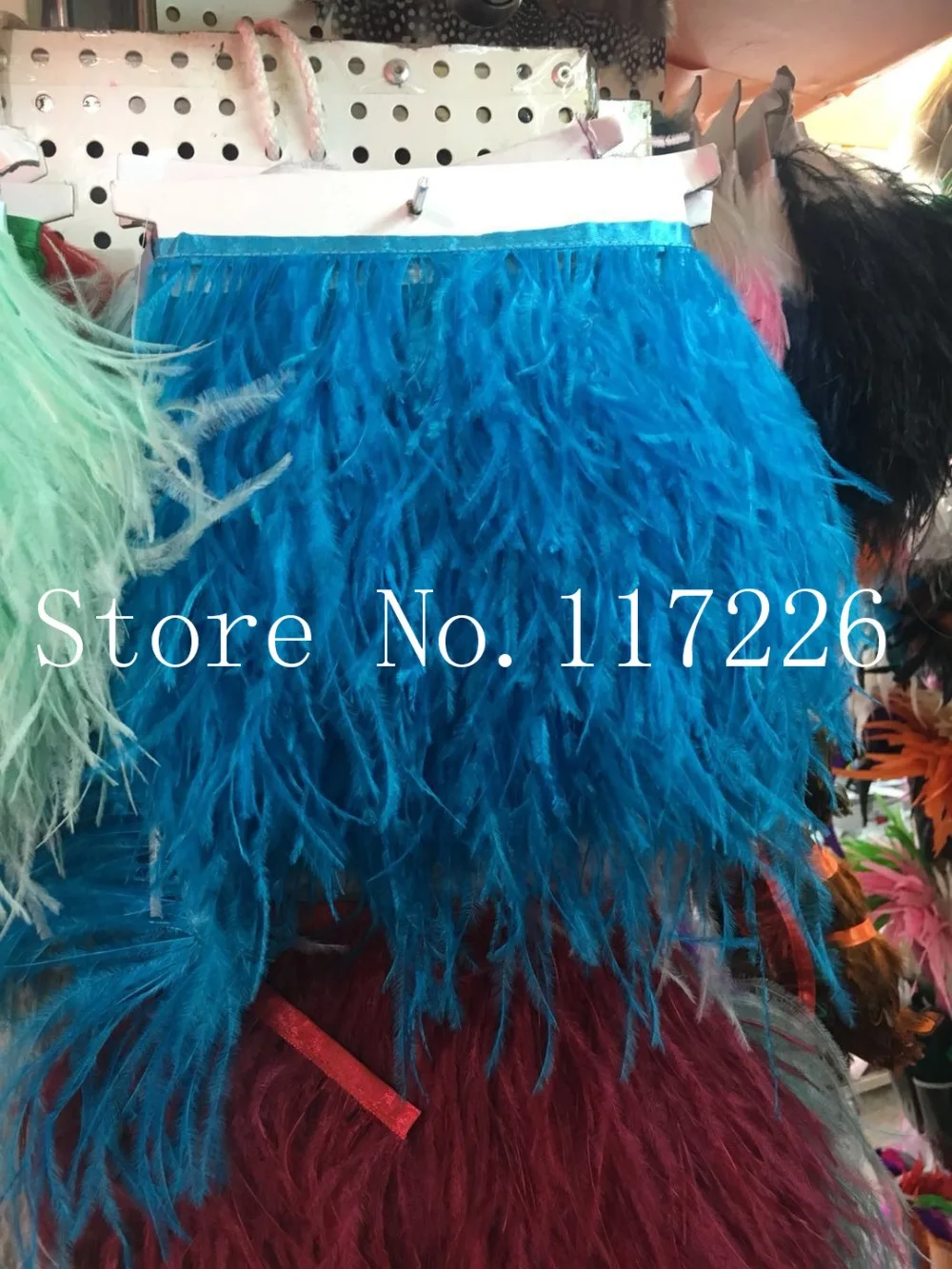 Wholesale perfect 10 yards high quality natural white Pheasant feather Villus ribbon  Decorative diy