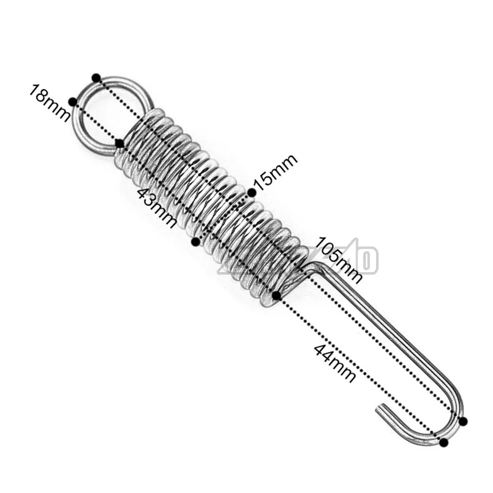 105mm Motorcycle Bluing Stainless Steel One Hook Side Stand Parking Return Springs for Harley Kawasaki Yamaha Piaggio Honda