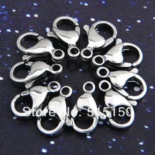 

wholesale 100pcs 17mm silver Color findings Strong Stainless steel lobster clasps Fit Chain DIY jewelry accessories