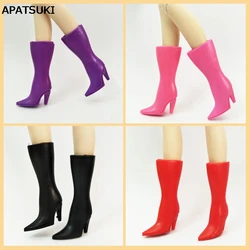 4 Colors Fashion High Heel Shoes For Barbie Doll Long Boots For Barbie Dollhouse 1/6 Doll Accessories Toy
