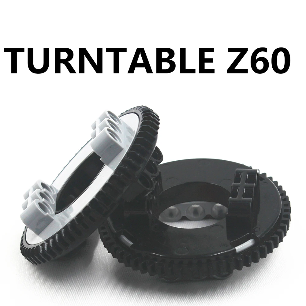 Self-Locking Brick MOC Building Blocks Technical Parts 2pcs Technical TURNTABLE Z60 compatible with Lego 18938+18939 for Toy