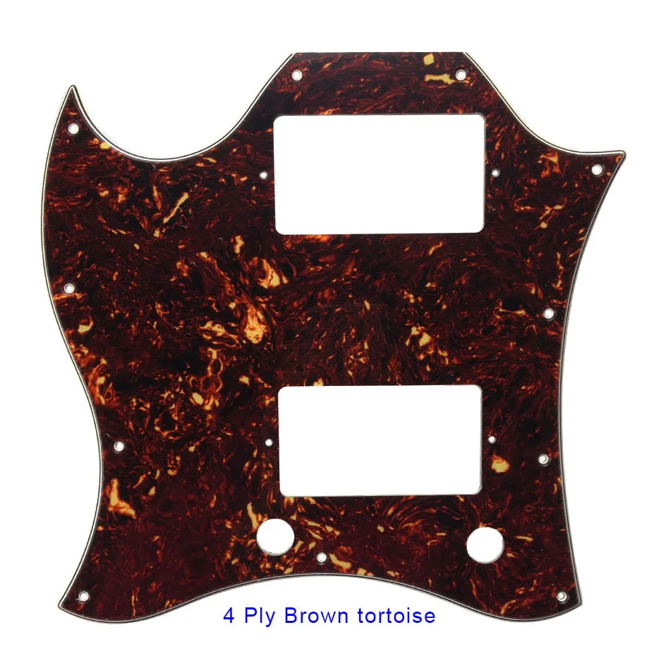 Pleroo Guitar Parts - For Gib Left Handed Standard SG Full Face Guitar Pickguard  Route PAF Humbuckers Scratch Plate