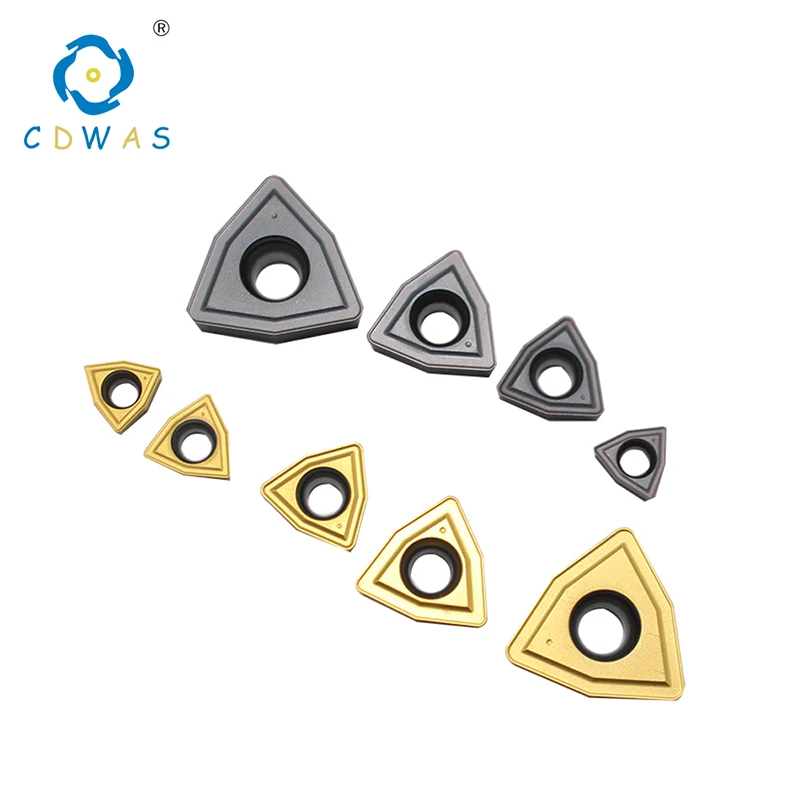 Ferramenta de corte de torno com inserções de carboneto, 10 peças de alta qualidade wcmx050308 wcmx080412 para broca wc u