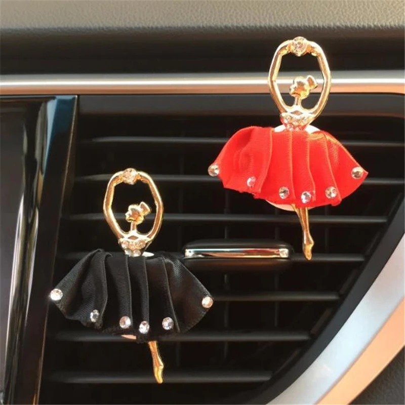 MR TEA Ballet Girlt Air Freshener Diamond Car Styling Solid Fragrance High Quality Car Air Vent Perfume for Girls