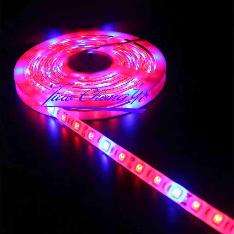 5M 5050 Red 4LED +Blue 1LED LED Light Strip Lamp For Indoor Plants Flower Plant