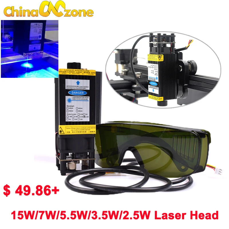 CNC blue Laser Engraving module 15W 5.5W 7W 450nm 12V focusable Laser module Engraving Machine Part Laser Head with TTL PWM