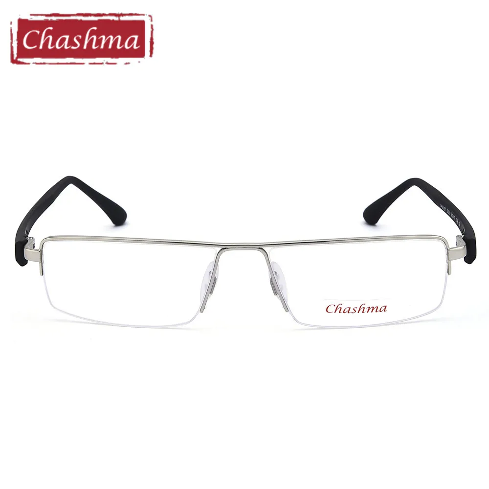 Chashma Big Frame Titanium Alloy Eyeglass Half Rimmed Men Wide Face Glasses Spectacle Frame Large Size Eye Flasses Frames Men