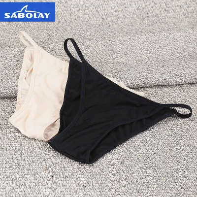 Sexy Women Underwear Solid Briefs Swim Briefs Bikini Bottoms Panty High Elasticity Two-Piece Separates Swim Shorts One Size