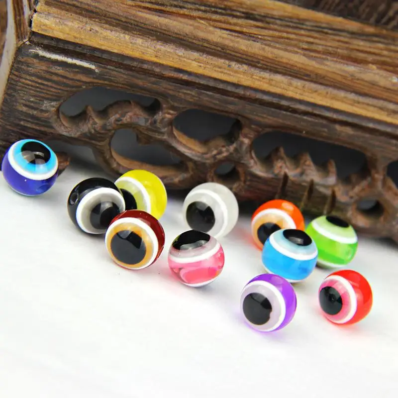 1000PCS 4mm 5mm 500pcs Mixed Colorful Beads Round Evil Resin Eye Beads Spacer Beads Jewelry Fashion DIY Bracelet Making Gifts image 6