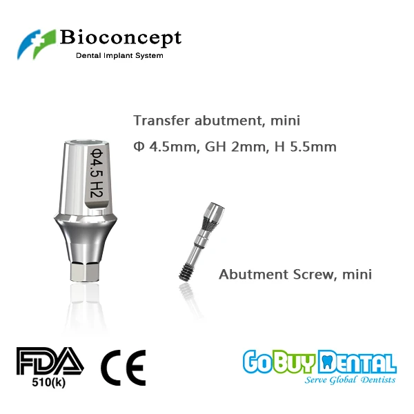 

Bioconcept Hexagon mini transfer abutment φ4.5mm, gingival height 2mm, height 5.5mm(331020)