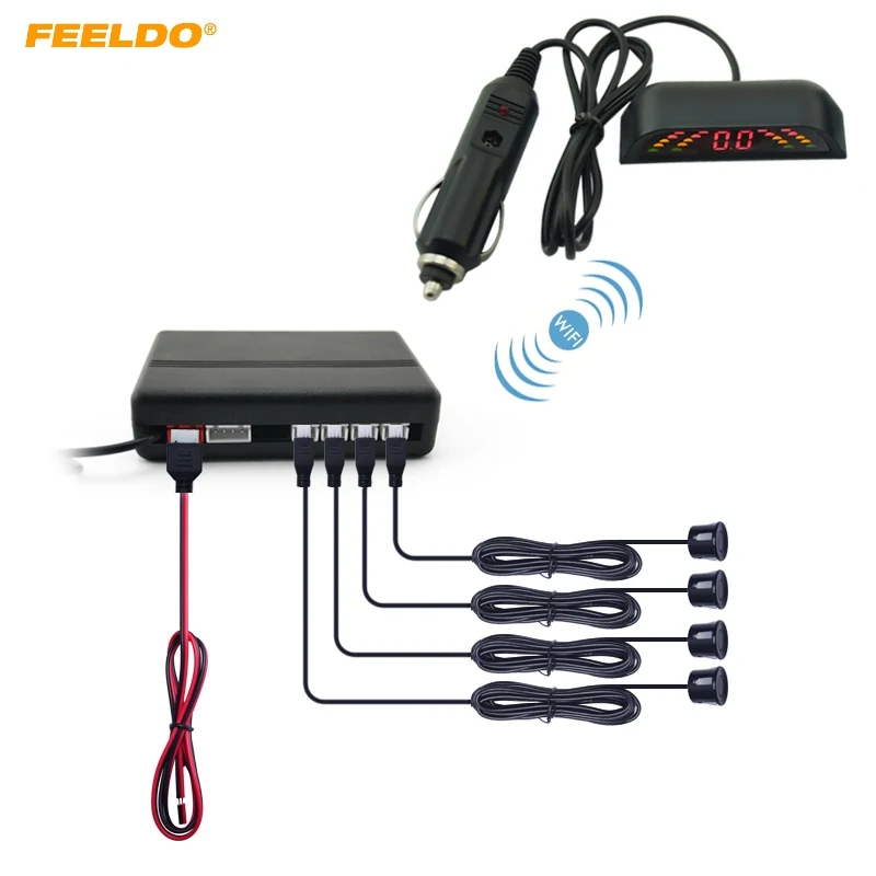 

FEELDO 1Set Car LED 4 Wireless Parking Sensor Reversing Backup Radar 10 Colors #FD-3283