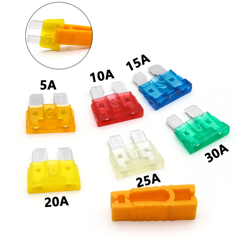 35/30/7PCS Auto Car Boat Truck Mini Blade Fuse 5/7.5/10/15/20/25/30Amp For Small-sized Car Standard Automobile Security Fuse