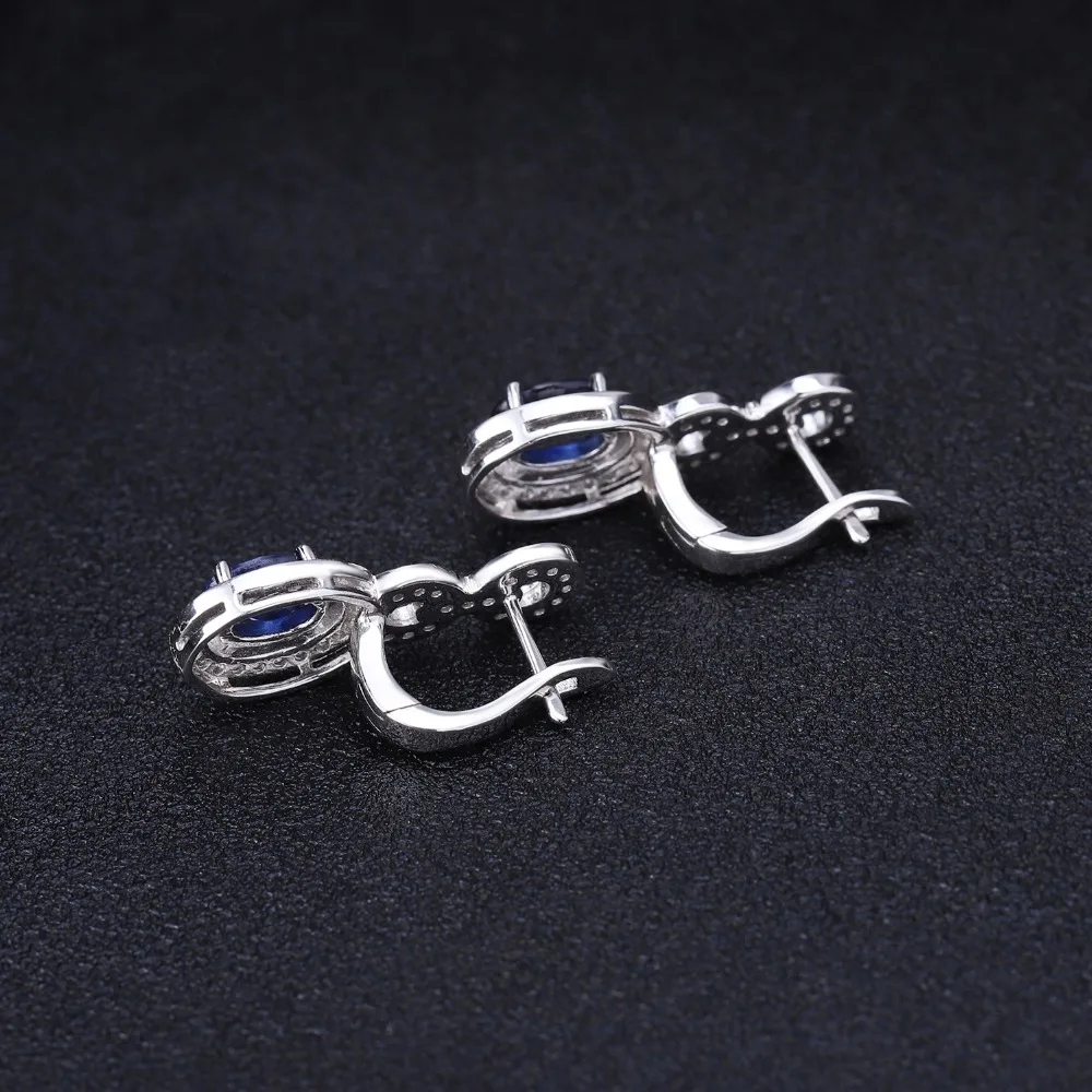 GEM\'S BALLET 1.89Ct Natural Blue Sapphire Vintage Earrings 925 Sterling Silver Gemstone Drop Earrings For Women Wedding Jewelry