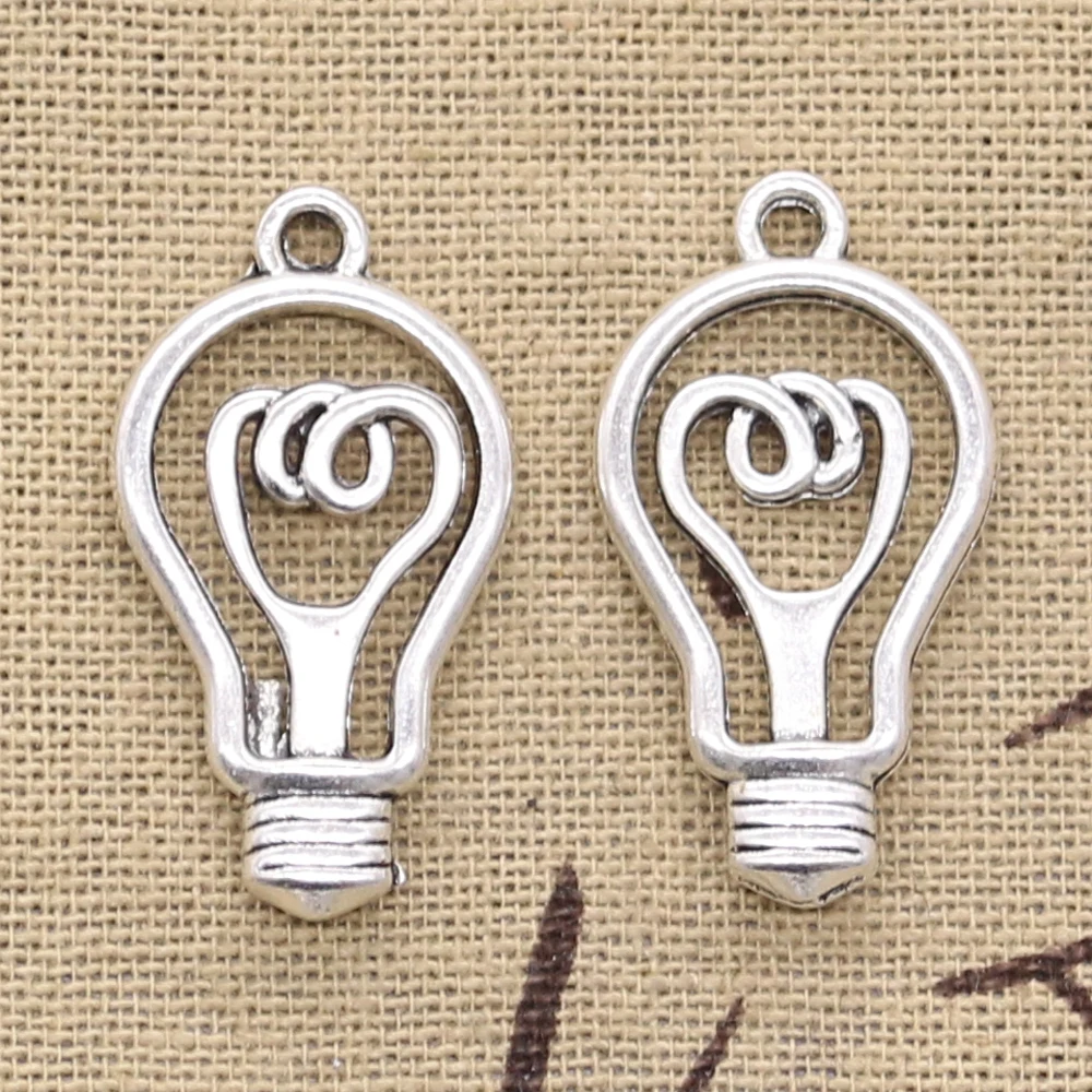 12pcs Charms Light Bulb 31x16mm Antique Silver Color Plated Pendants Making DIY Handmade Tibetan Silver Color Jewelry