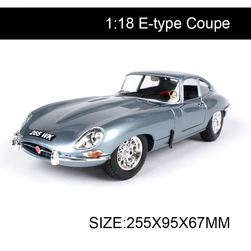 BBUAGO 1:18 diecast Car E-type Coupe Cabriolet Classic Cars 1:18 Alloy Car Metal Vehicle Collectible Models toys For Gift