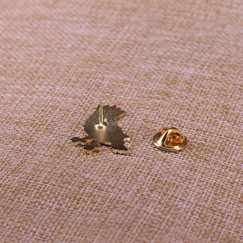 bird crown enamel pin
