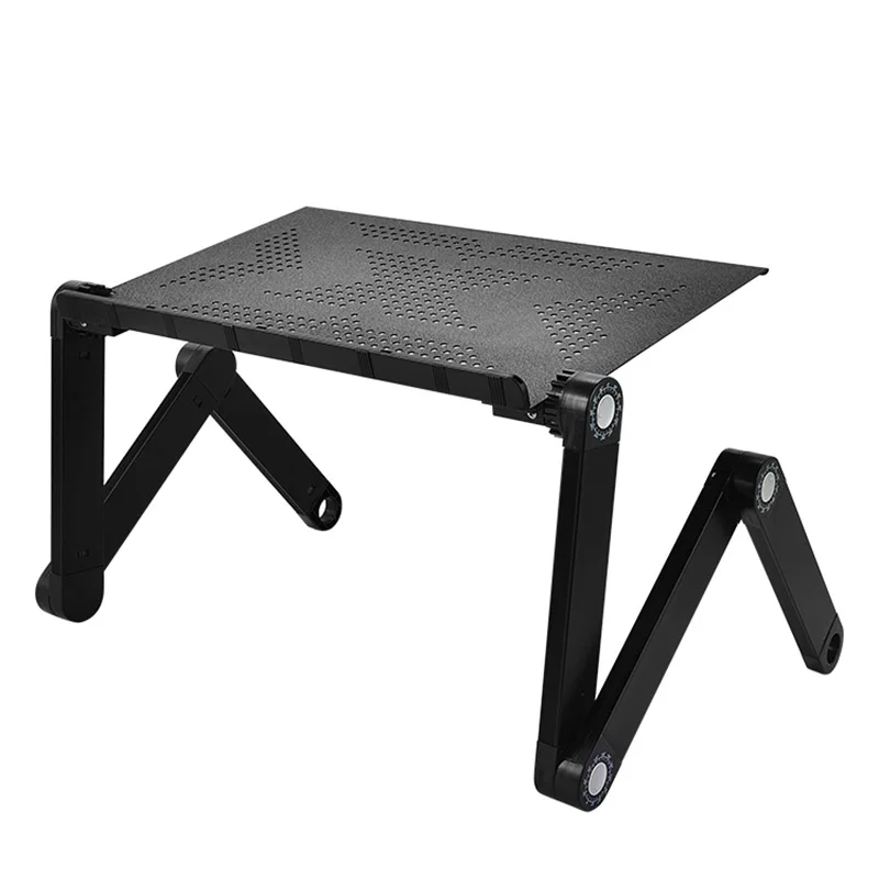 Portable 360 Degree Adjustable Computer Desk Foldable Laptop Notebook Lap PC Folding Desk Table Vented Stand Bed Tray Black