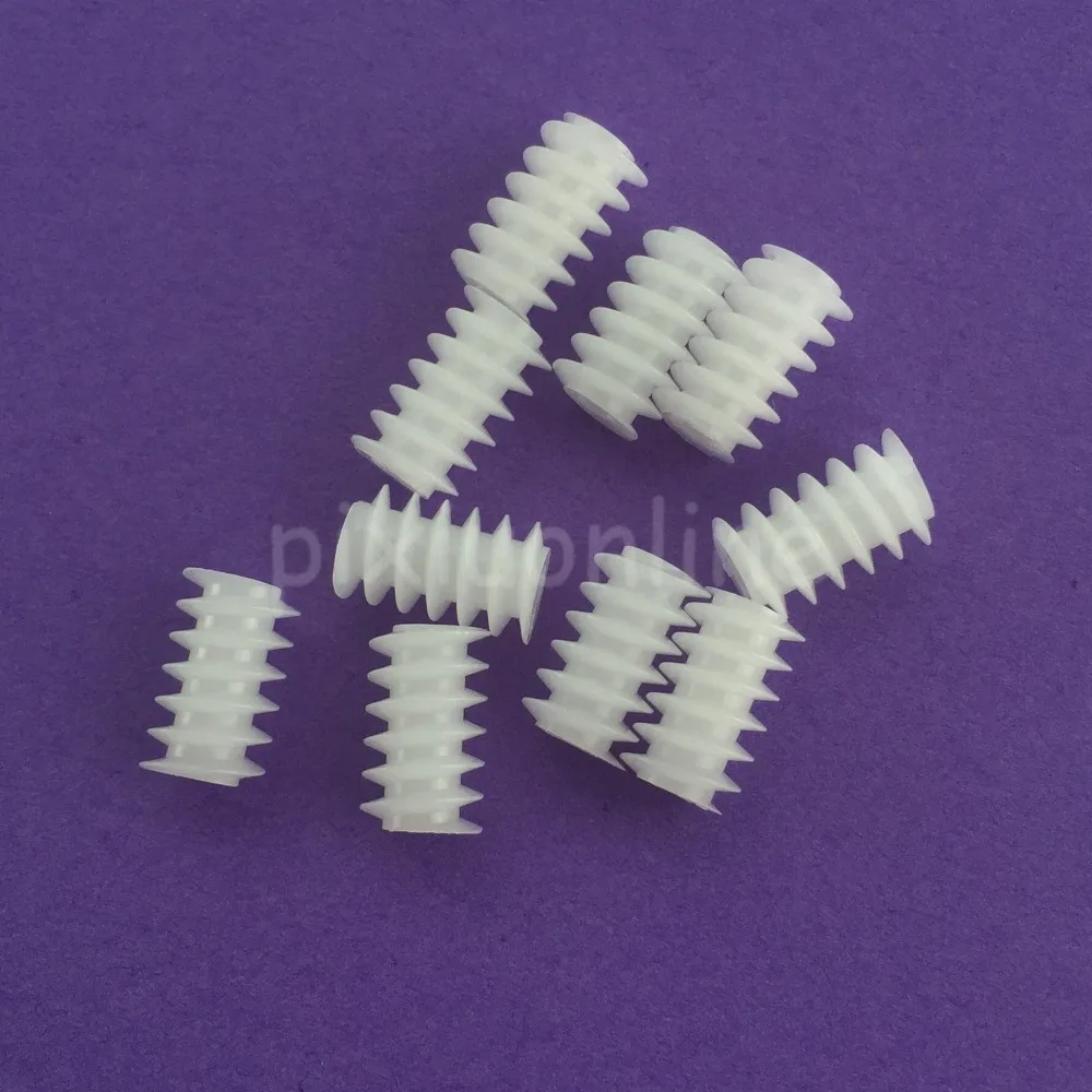 10pcs J256Y White Right Hand Plastic 6*10 (2A) Worm Turbine 0.5 Module Reduction Gears DIY Model Parts