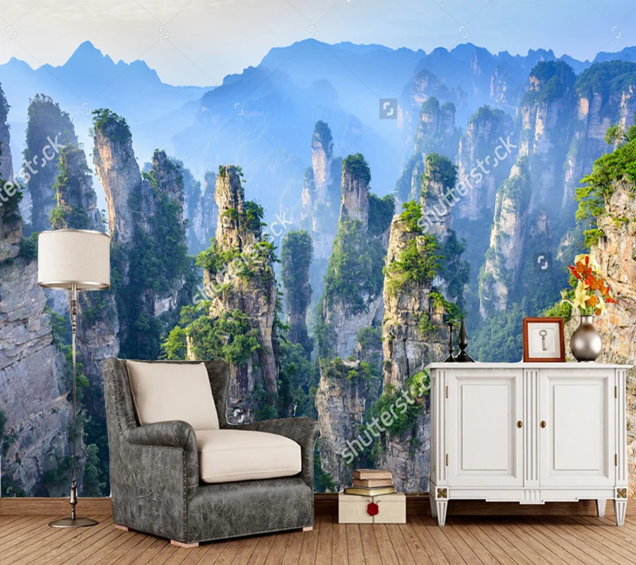 

Chinese landscape wallpaper,Landscape of Zhangjiajie,natural photo mural for living room bedroom sofa background papel de parede