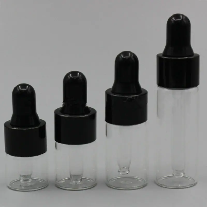 

Empty 1ml 2ml 3ml 5ml clear Glass Dropper bottle Mini Glass essential Oil bottle with glass hose Glass vial F20171371