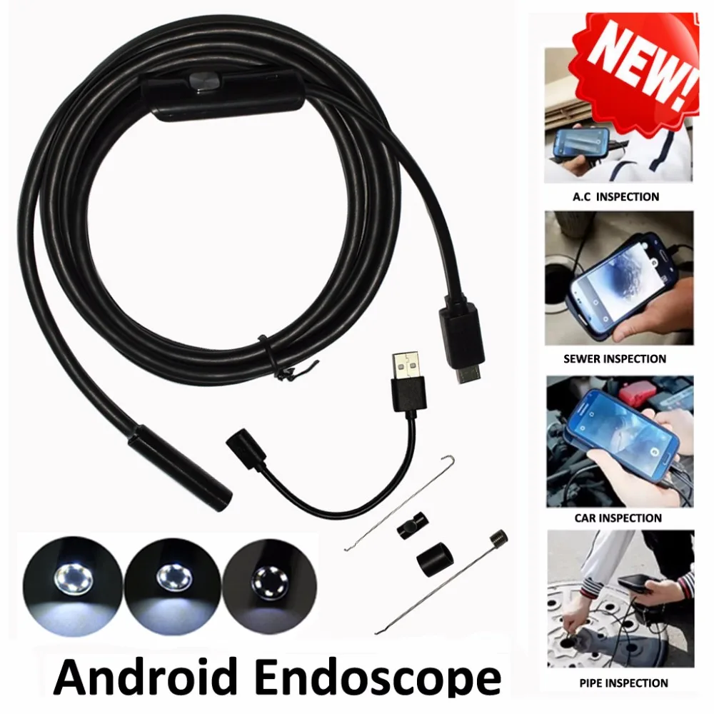 1 m/2 m/3,5 m/5 m 5,5mm Android OTG USB Endoskop Kamera Flexible Hard schlange Rohr Inspektion Android Telefon USB Endoskop Kamera