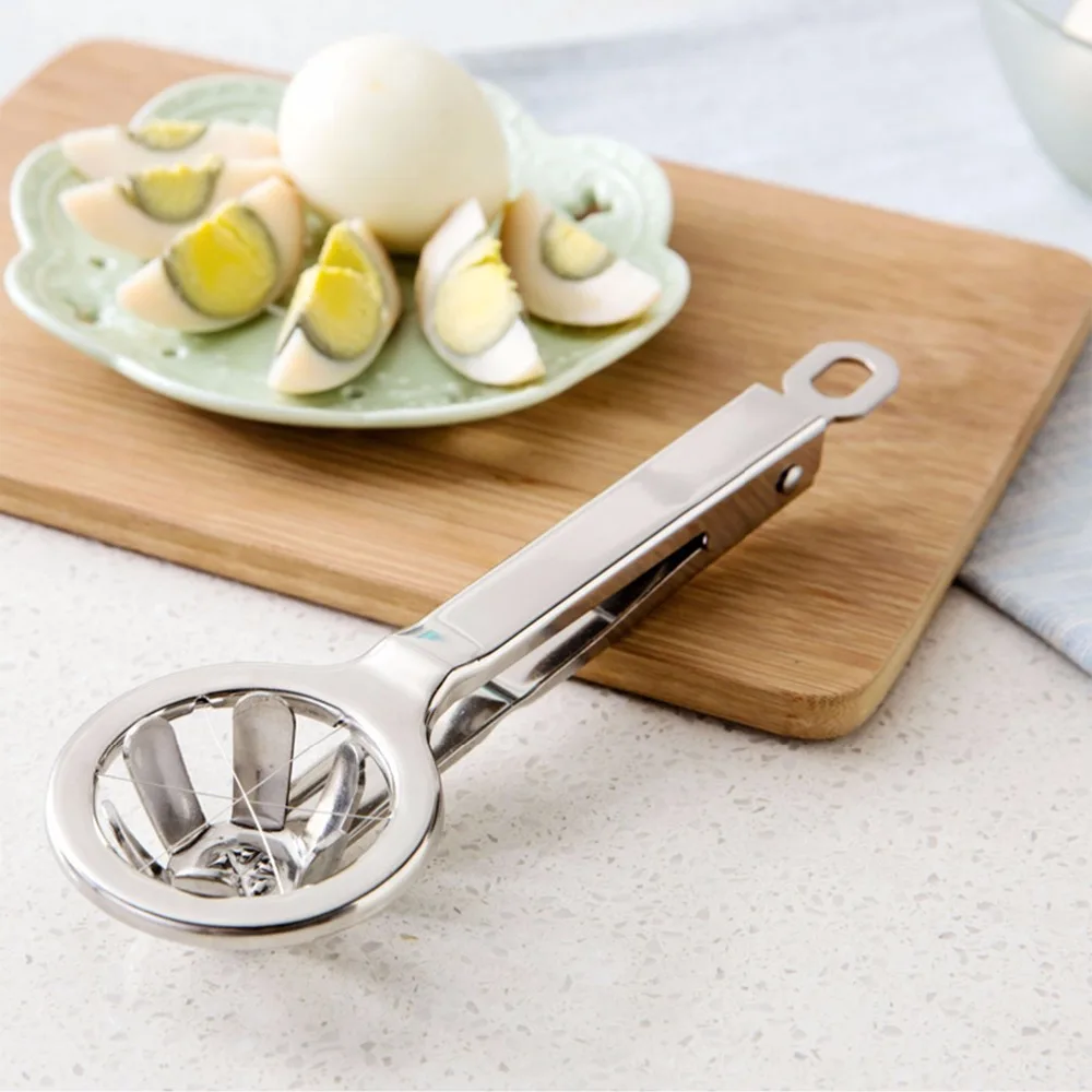 Stainless Steel Egg Slicer Boiled Eggs Cutter Piercer Strawberry Mushroom Cutting Handhold Tongs Kitchen Gadgets