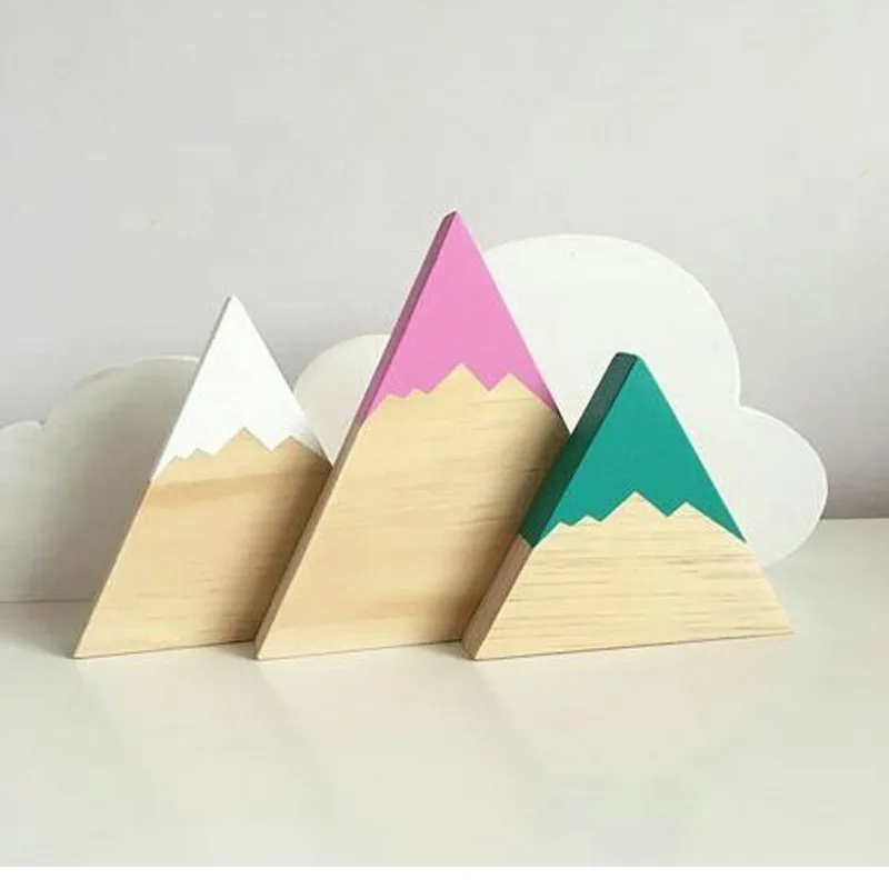 

3Pc Hot Woodland Mountain Hill Set Of Ornament Baby Room Photography Props Best Kids Gifts Decorations Wood Crafts Wedding Decor