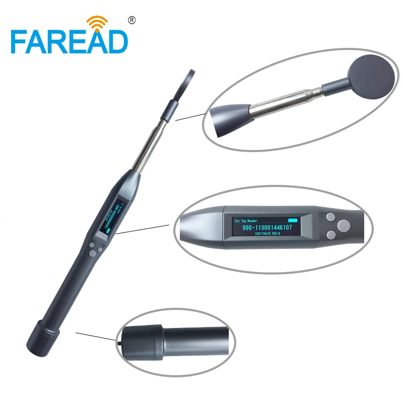 FAREAD FRD5220 EID Tag Animal stick reader FDX-B and HDX ear tag scanner for cattle farm manage waterproof adjustable antenna