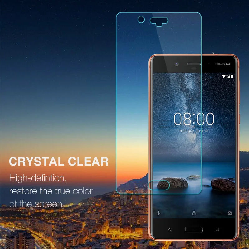 9H Transparent Tempered Glass For Nokia 8 Screen Protector Film For Nokia 8.1 8 HD Explosion-proof Screen Protective 2.5D Film