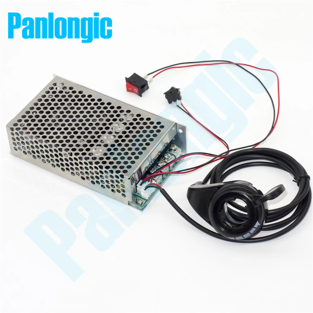 Panlongic Thumb Hall Throttle 100A 5000W Reversible PWM DC Motor Speed Controller 12V 24V 36V 48V Soft Start Thumb Accelerator