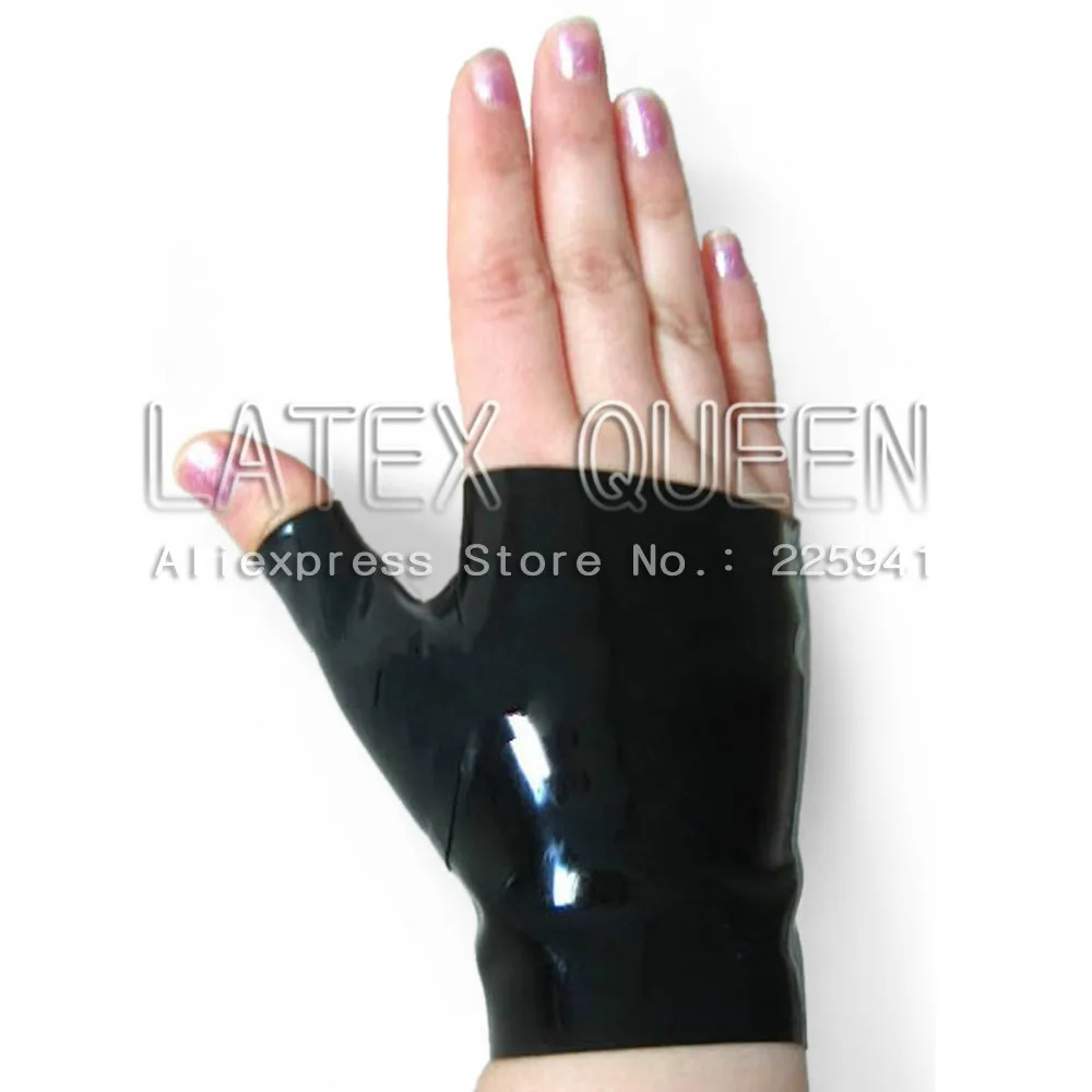 New fashion black 100% natural latex gloves hand made