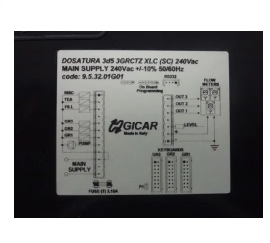 

EXPOBAR 60100410 CONTROL BOARD 3D5 XLC GICAR 9.5.22.68G02 GICAR 9.5.32.01G01