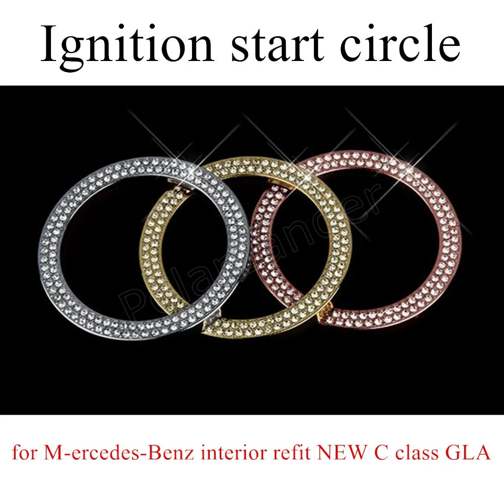 hot sale 3 colors car accessory Start Stop Button Ignition Key Ring for M-ercedes-Benz interior refit NEW C class GLA