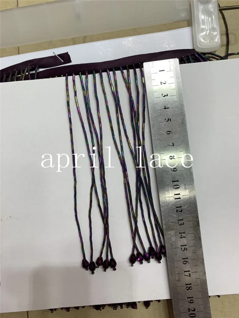 ss001# 5 yards /bag colorful purple 15 cm width pendant ribbon fringe tassel for bridal gown wedding/dress decoration