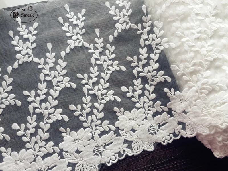 3Yards.Width 30cm White Cotton Wire Embroidered Lace Fabric DIY Handmade Lace Materials, Clothing Accessories Lace RS420
