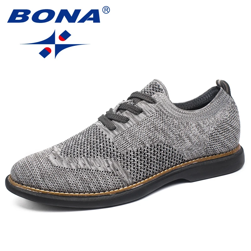 BONA New Fashion Style Men Casual Shoes Flying Weaven Men Shoes Super Light Men Oxfords Comfortable Men Flats Free Shipping