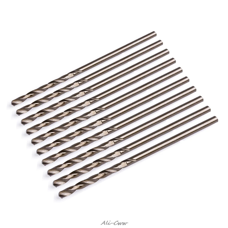 10Pcs Durable 2mm M35 Triangle Shank HSS-Co Cobalt Twist Drill Spiral Drill Bit