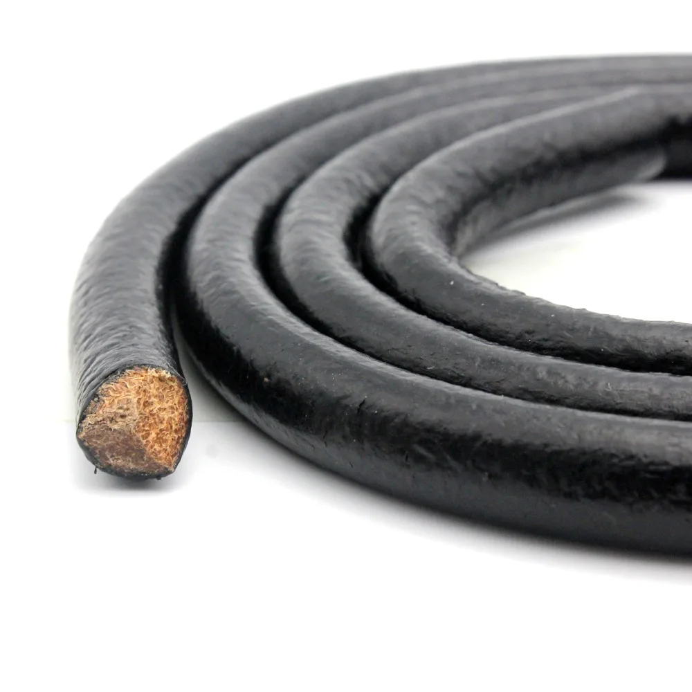 Aaazee 10mm Genuine Black Leather Cord,1cm Round Strap Cowhide,Big and Thick 1 Yard