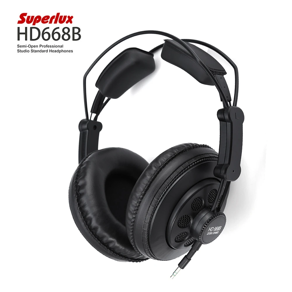 Superlux HD668B Semi-open Professional Studio Standard Dynamic Headphones for Music Detachable Audio Cable