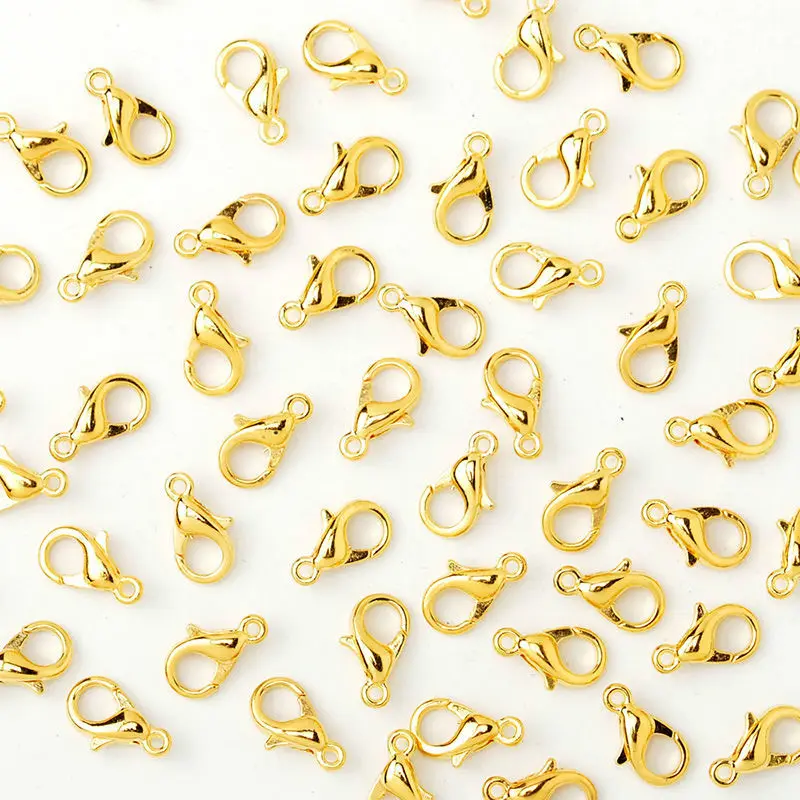 

100pcs 10mm gold plated lobster clasp,jewelry findings,accessories,for DIY jewelry making,metal filled,wholesale-10068304