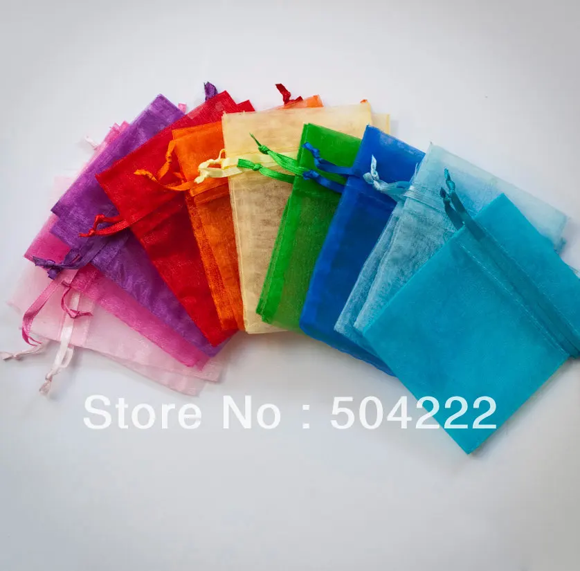 200pcs Assorted Organza Bags 7cm*9cm Sachets handmade soap, bath salt, beads, herbs, favor bag, wedding, sample